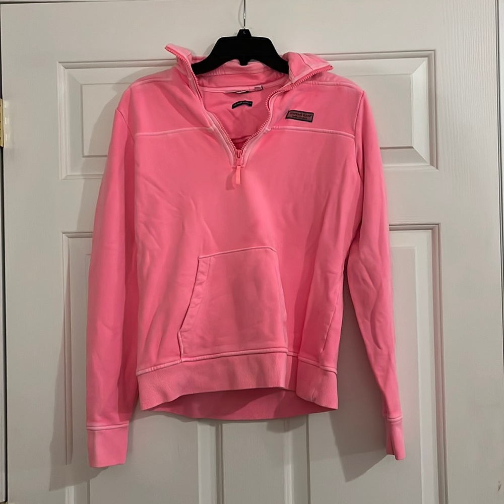Women’s Pink Vineyard Vines quarter zip sweatshirt size M